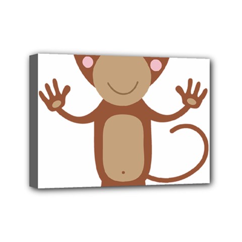 Female Monkey With Flower Mini Canvas 7  X 5  by ilovecotton