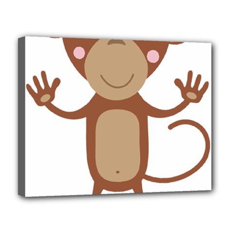 Female Monkey With Flower Canvas 14  X 11  by ilovecotton
