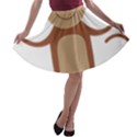 Female monkey with flower A-line Skater Skirt View1