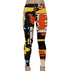 Distorted Shapes In Retro Colors Yoga Leggings by LalyLauraFLM