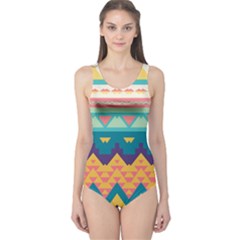 Pastel Tribal Design Women s One Piece Swimsuit by LalyLauraFLM