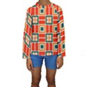 Squares and rectangles in retro colors  Kid s Long Sleeve Swimwear View1