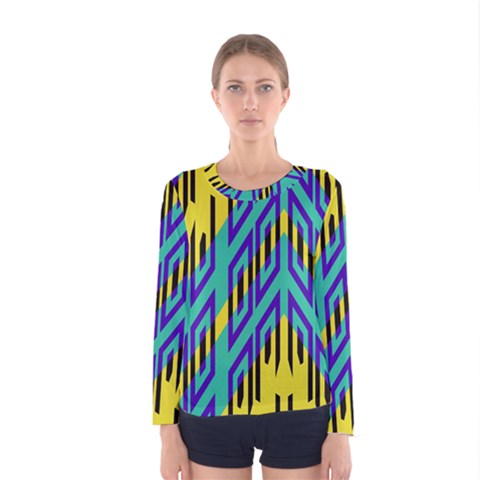 Tribal Angles Women Long Sleeve T-shirt by LalyLauraFLM