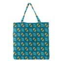 Blue yellow shapes pattern Grocery Tote Bag View1