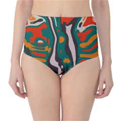 Retro Colors Chaos High-waist Bikini Bottoms by LalyLauraFLM