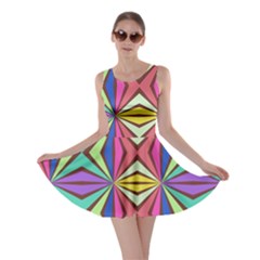 Connected Shapes In Retro Colors  Skater Dress by LalyLauraFLM