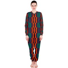 Green Orange Shapes Pattern Onepiece Jumpsuit (ladies) by LalyLauraFLM