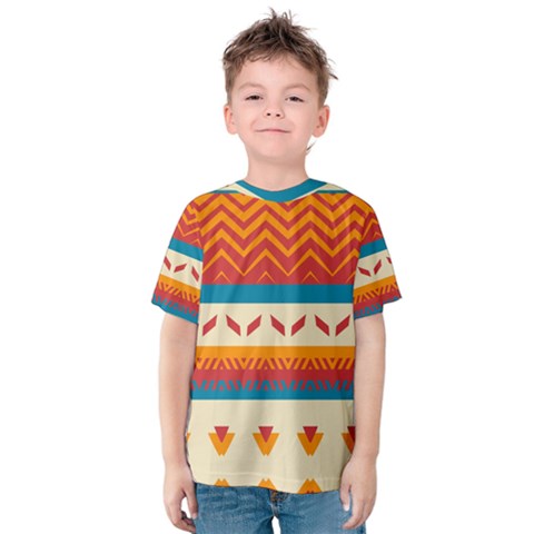 Tribal Shapes  Kid s Cotton Tee by LalyLauraFLM