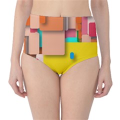 Rounded Rectangles High-waist Bikini Bottoms by hennigdesign