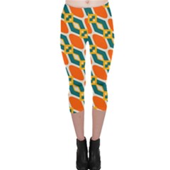 Chains And Squares Pattern Capri Leggings by LalyLauraFLM
