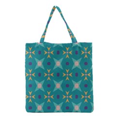 Flowers And Stars Pattern   Grocery Tote Bag by LalyLauraFLM