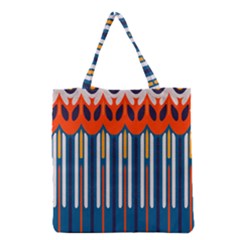 Textured Shapes In Retro Colors    Grocery Tote Bag by LalyLauraFLM