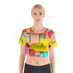 Rounded Rectangles Cotton Crop Top by hennigdesign