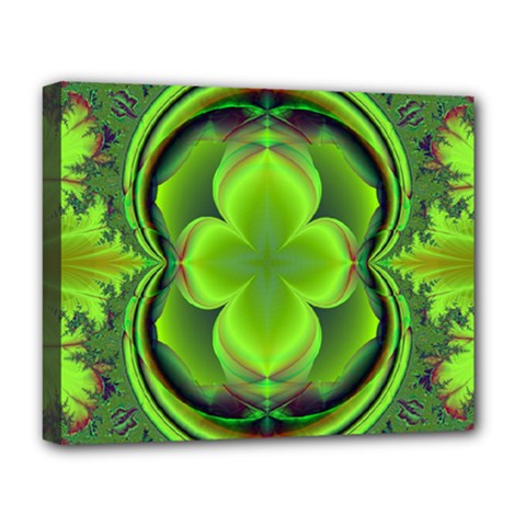 Green Clover Deluxe Canvas 20  X 16   by Delasel