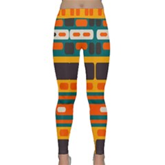 Rectangles In Retro Colors Texture Yoga Leggings by LalyLauraFLM