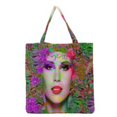 Flowers In Your Hair Grocery Tote Bag by icarusismartdesigns
