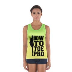 Bow To Toe Pro In Yellow-green Ombre Sport Tank Top  by GalaxySpirit