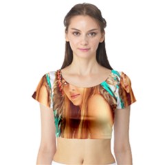 Indian 27 Short Sleeve Crop Top (tight Fit)