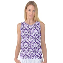 Royal Purple Damask Pattern Women s Basketball Tank Top by Zandiepants