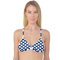 Dark Blue Polkadot Reversible Tri Bikini Top by Zandiepants