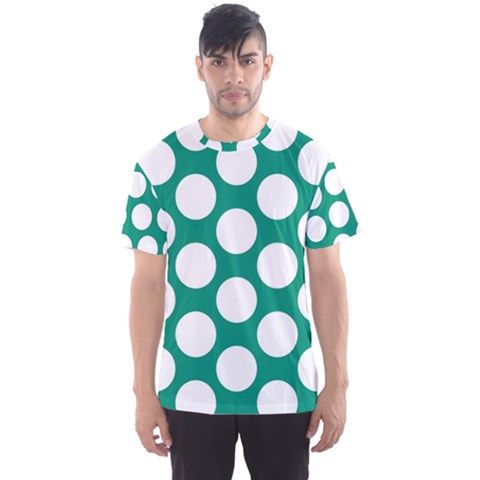 Emerald Green Polkadot Men s Sport Mesh Tee by Zandiepants