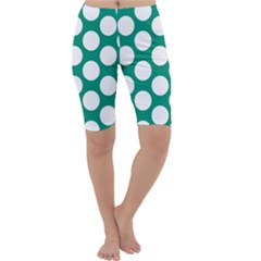 Emerald Green Polkadot Cropped Leggings by Zandiepants