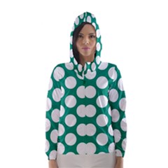 Emerald Green Polkadot Hooded Wind Breaker (women) by Zandiepants