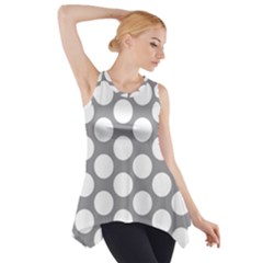 Grey Polkadot Side Drop Tank Tunic by Zandiepants