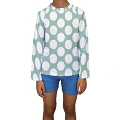 Jade Green Polkadot Kid s Long Sleeve Swimwear