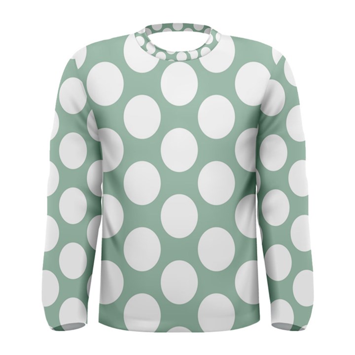 Jade Green Polkadot Men s Long Sleeve Tee