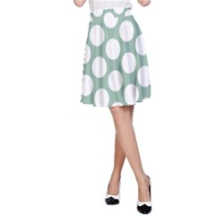 Jade Green Polkadot A-Line Skirt