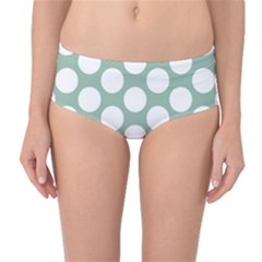 Jade Green Polkadot Mid-Waist Bikini Bottoms