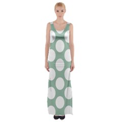 Jade Green Polkadot Maxi Thigh Split Dress