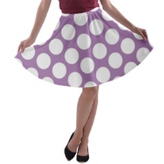 Lilac Polkadot A-line Skater Skirt by Zandiepants
