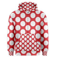 Red Polkadot Men s Zipper Hoodie by Zandiepants