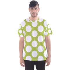 Spring Green Polkadot Men s Sport Mesh Tee