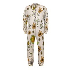 Yellow Whimsical Flowers  Onepiece Jumpsuit (kids) by Zandiepants