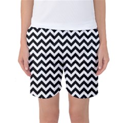 Black And White Zigzag Women s Basketball Shorts by Zandiepants