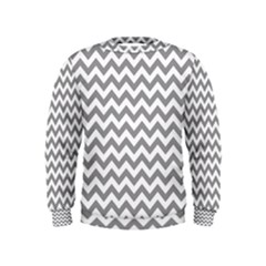 Grey And White Zigzag Kids  Sweatshirt by Zandiepants