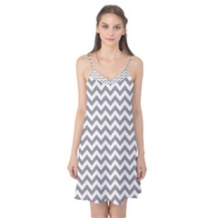 Grey And White Zigzag Camis Nightgown by Zandiepants