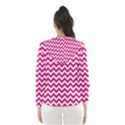 Hot Pink And White Zigzag Hooded Wind Breaker (Women) View2