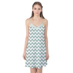 Jade Green And White Zigzag Camis Nightgown by Zandiepants