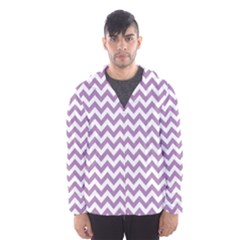 Lilac And White Zigzag Hooded Wind Breaker (men) by Zandiepants