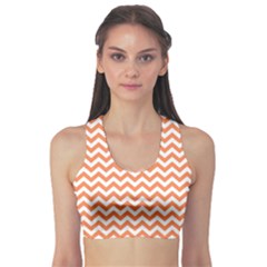 Orange And White Zigzag Sports Bra by Zandiepants