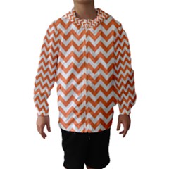 Orange And White Zigzag Hooded Wind Breaker (kids) by Zandiepants