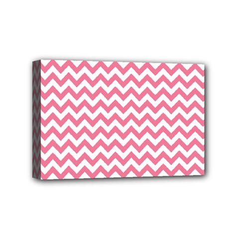 Pink And White Zigzag Mini Canvas 6  X 4  by Zandiepants