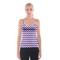 Purple And White Zigzag Pattern Spaghetti Strap Top by Zandiepants