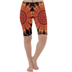 Flaming Sun Cropped Leggings by Zandiepants