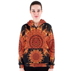 Flaming Sun Women s Zipper Hoodie by Zandiepants