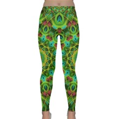 Peacock Feathers Mandala Yoga Leggings by Zandiepants